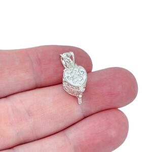 Estate Sterling Silver 925 Heart Box Locket Charm
